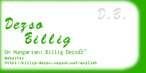 dezso billig business card